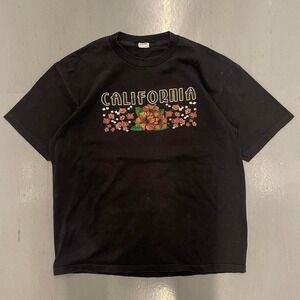 Vintage California flower tee on Pro Club tag
